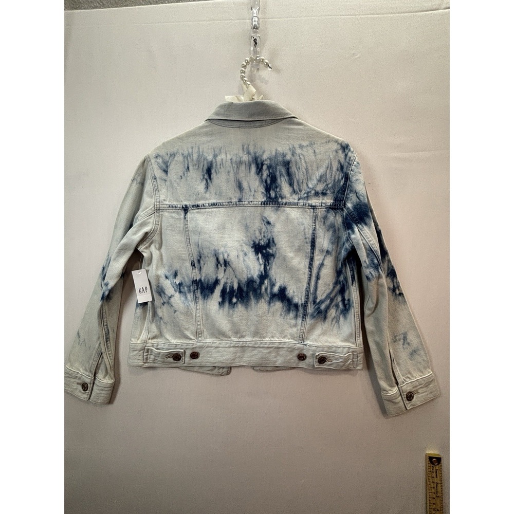 GAP Denim Womens XS Tie Dye Jean Jacket Light Wash Blue NWT 850918-00-1 0000 - Picture 13 of 14